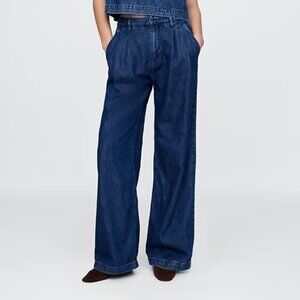 365 High Rise UltraSoft Denim Pleated Trousers